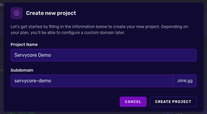 Create Project Form