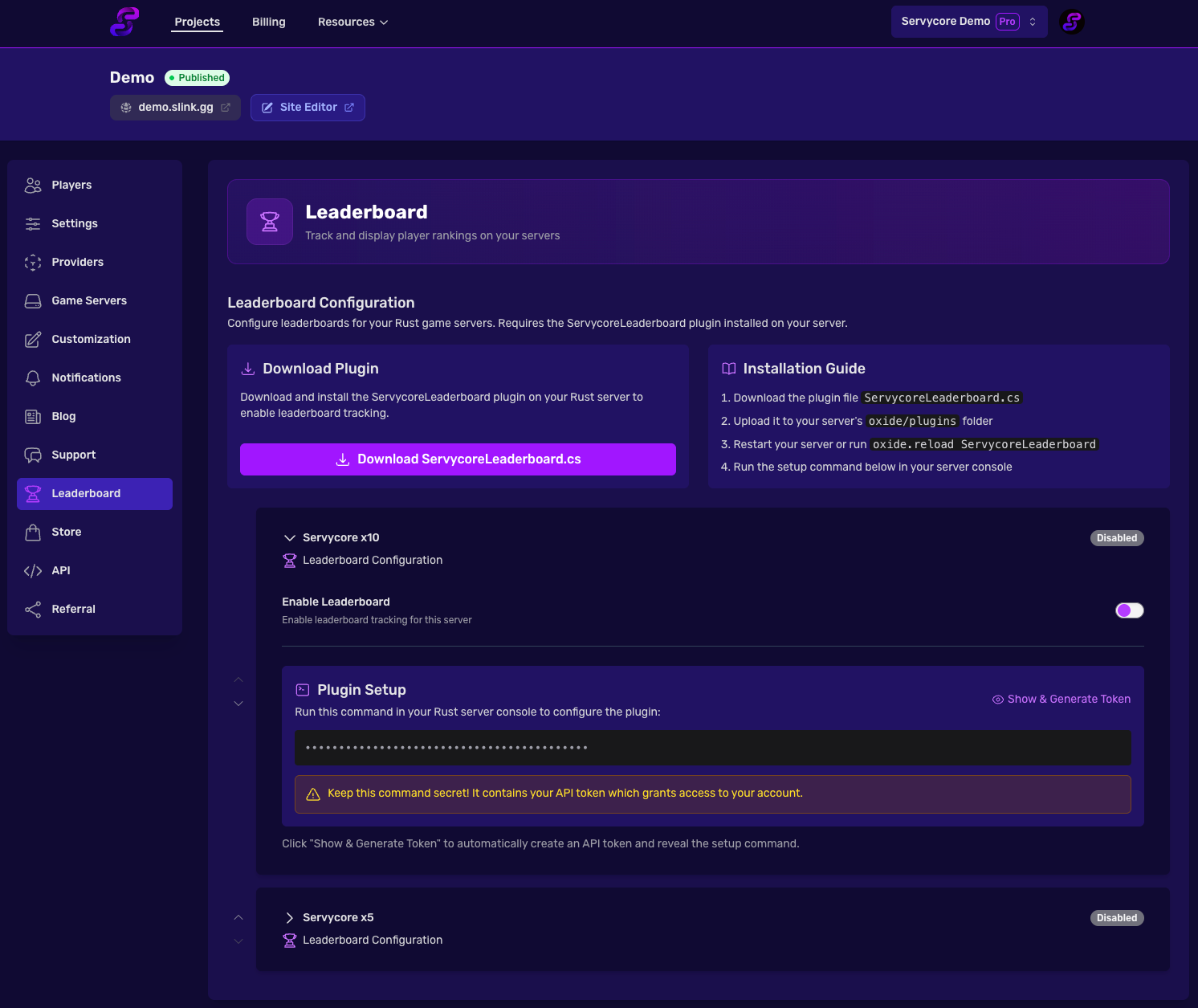 Leaderboard Settings